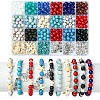 DIY Natural Lava Rock & Synthetic Turquoise Beads & Glass Jewelry Making Findings Kits DIY-YW0011-04-1