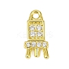 Brass Micro Pave Clear Cubic Zirconia Pendants KK-L238-15G-1