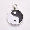 Feng Shui Black & White Alloy Enamel Pendants ENAM-J049-01AS-01-1