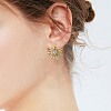 Sun Shape Clear Cubic Zirconia Huggie Hoop Earring for Her EJEW-SZ0001-53-RS-3