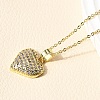 Heart Brass Micro Pave Cubic Zirconia Stud Earrings & Pendant Necklaces Sets SJEW-Z002-05G-2