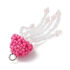 Glass Seed Beaded Jellyfish Pendants PALLOY-MZ00660-05-4