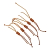 5Pcs 5 Styles Natural Tiger Eye Braided Bead Bracelets BJEW-JB11681-02-5