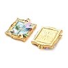 304 Stainless Steel Enamel & Rhinestone Pendants STAS-B084-02G-02-2