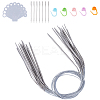 12 Styles Stainless Steel Wire Knitting Needles DIY-AR0004-93A-1