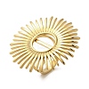 Ion Plating(IP) 304 Stainless Steel Sunflower Open Cuff Rings for Women RJEW-Z053-01G-1