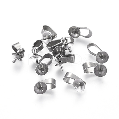 Tarnish Resistant 304 Stainless Steel Peg Bails Pendants STAS-E031-2-1
