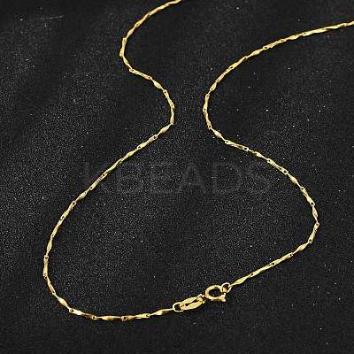 925 Sterling Silver Twisted Bar Link Chain Necklaces NJEW-H056-01B-G-1
