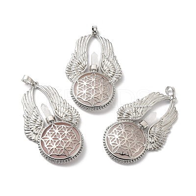 Natural Rose Quartz Big Pendants G-R486-02P-07-1