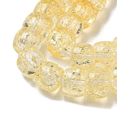 Transparent Spray Painting Crackle Glass Beads Strands GLAA-NH0001-05C-1