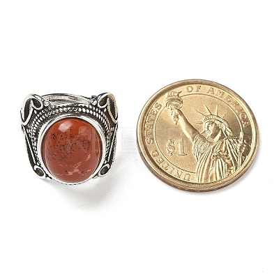 Natural Red Jasper Adjustable Rings RJEW-I108-02AS-06-1