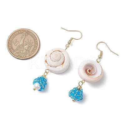 Shell Glass Dangle Earrings EJEW-MZ00424-05-1