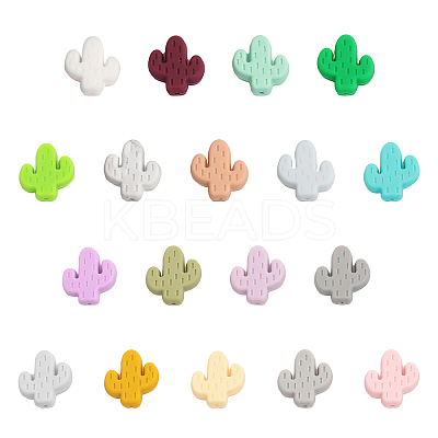 18Pcs 18 Styles Food Grade Eco-Friendly Silicone Beads SIL-CA0001-70-1