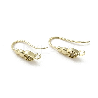 Brass Micro Pave Cubic Zirconia Earring Hooks KK-C048-13B-G-1