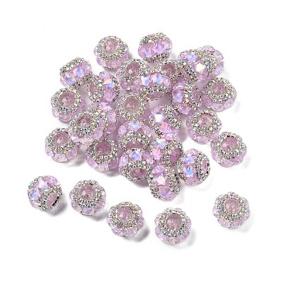 Acrylic Rhinestone Rondelle Beads OACR-S048-02I-1