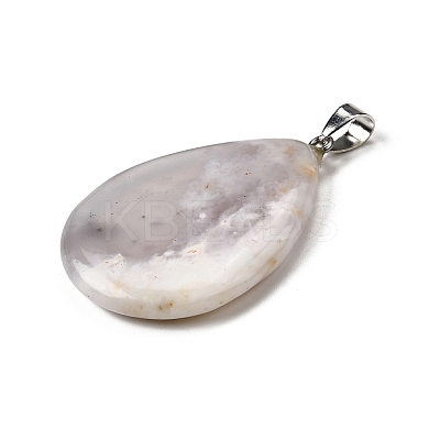 Natural White Cherry Blossom Agate Pendants G-F820-14P-17-1