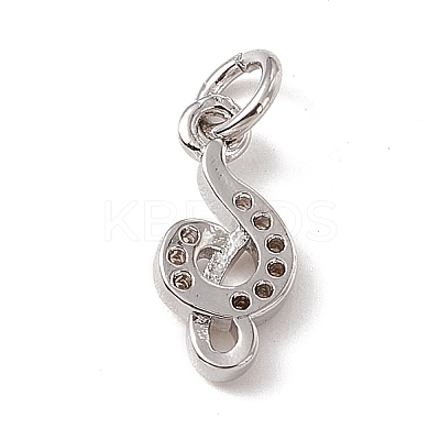Brass Micro Pave Cubic Zirconia Charms ZIRC-F132-98P-1