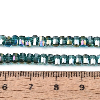 Electroplate Transparent Glass Beads Strands EGLA-N022-09A-B06-1