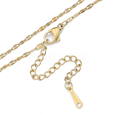 304 Stainless Steel Dapped Chains Necklace for Men Women NJEW-N050-A05-G20-1