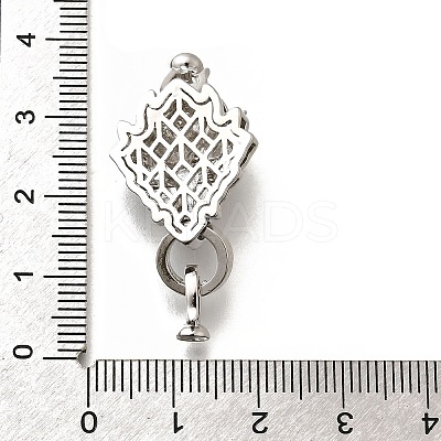 Brass Micro Pave Cubic Zirconia Fold Over Clasps KK-M318-25P-1