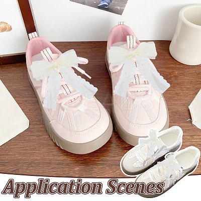 Lace Bowknot Shoe Decorations FIND-WH0126-646A-1