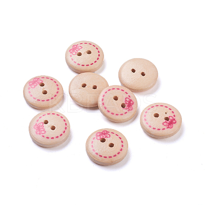 Painted Butterfly Wood Buttons with 2-Hole LS-NNA0Z5W-1