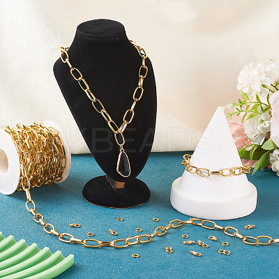 DIY Aluminium Cable Chain Necklace Making Kits DIY-TA0012-10-1