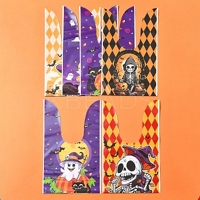 60Pcs 2 Styles Rabbit Shaped Halloween Candy Plastic Bags ABAG-FS0001-06-1