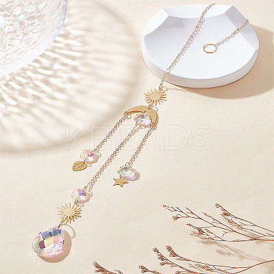 1Pc Moon & Sun Brass Handmade Suncatchers HJEW-LP0002-54-1