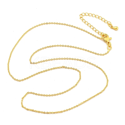 Brass Rolo Chains Necklaces for Women NJEW-D302-45G-1