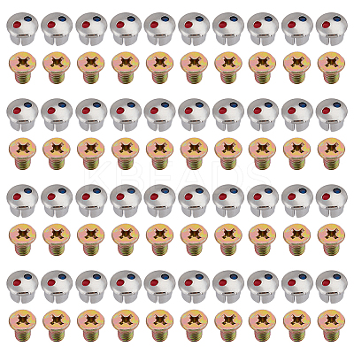 80Pcs 2 Styles Plastic Faucet Handle Hot And Cold Water Sign & Iron Screws CABI-GO0002-42-1