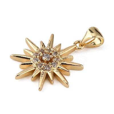 Brass Micro Pave Clear Cubic Zirconia Pendants KK-WH0035-72-1