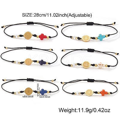 6Pcs Handmade Brass Link Bracelets OE1042-1-1