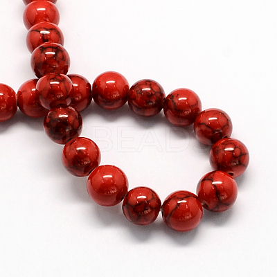 Dyed Synthetic Turquoise Gemstone Bead Strands TURQ-R032-10mm-XSS17-1