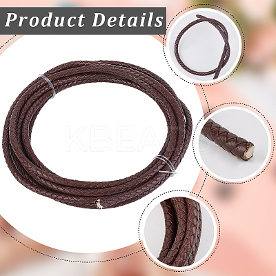 Braided Leather Cord with Core WL-CL0001-01B-1