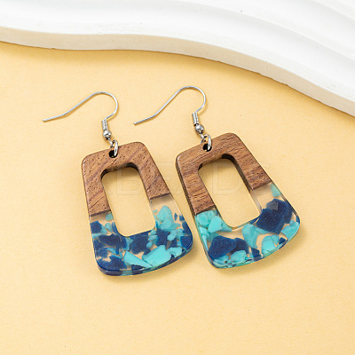 Wood & Resin Dangle Earrings WG44CA1-03-1