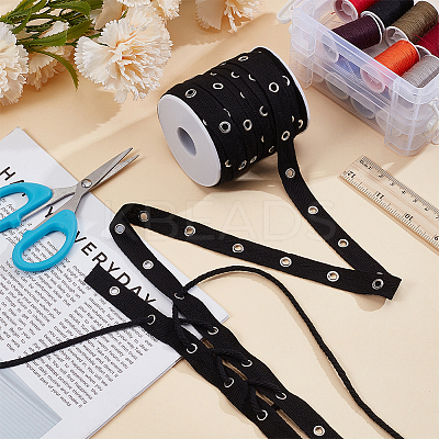 20 Yardcs Cotton Ribbon with Stainless Steel Eyelets OCOR-BC0009-65B-01-1