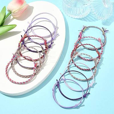14Pcs 7 Colors Cotton Cord Bracelet Set for Men Women BJEW-FS00025-05-1