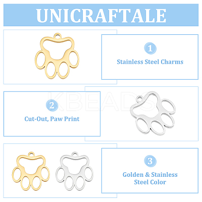 12Pcs 2 Colors 304 Stainless Steel Charms STAS-UN0057-80-1