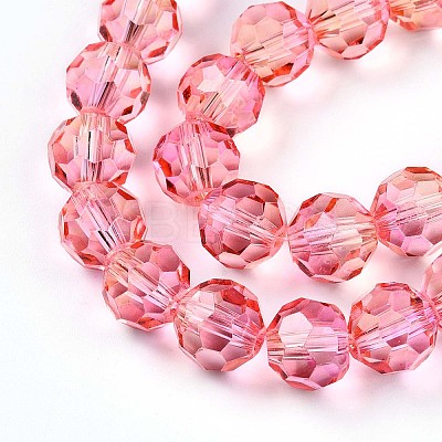 Baking Paint Transparent Glass Beads Strands DGLA-A035-T10mm-A01-1