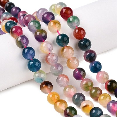 Dyed Natural White Jade Beads Strands G-T138-8mm-210-19-1