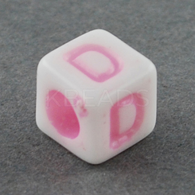 Craft Style Mixed Color Chunky Letter Acrylic Cube Beads for Kids Jewelry X-MACR-R479-M-1