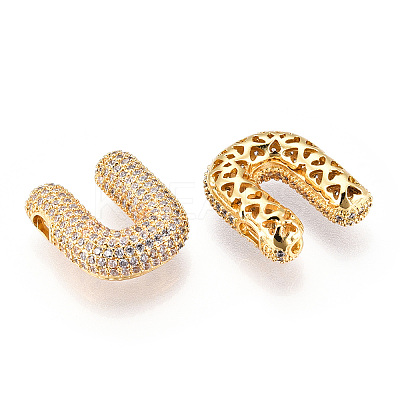 Brass Micro Pave Cubic Zirconia Pendants KK-N254-06G-U-1