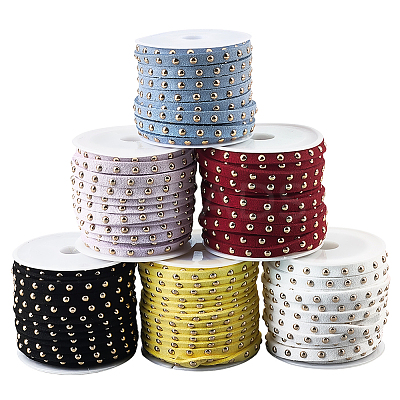 CALFOVERA 6 Rolls 6 Colors Faux Suede Cord LW-CL0001-02B-1