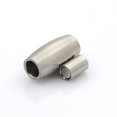 Tarnish Resistant 304 Stainless Steel Matte Surface Magnetic Clasps with Glue-in Ends STAS-O042-C-23-1