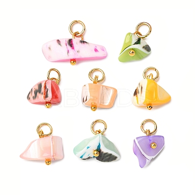Dyed Natural Trochid Shell/Trochus Shell Pendants PALLOY-JF04484-01-S-1