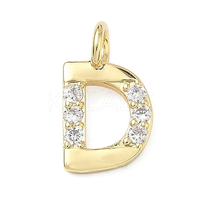 Brass Micro Pave Clear Cubic Zirconia Pendants KK-I476-01G-D-1