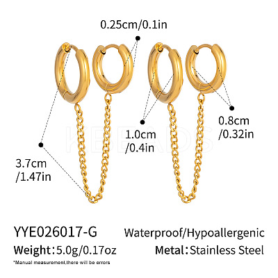304 Stainless Steel Double Hoop Earrings for Women XJ9052-1-1
