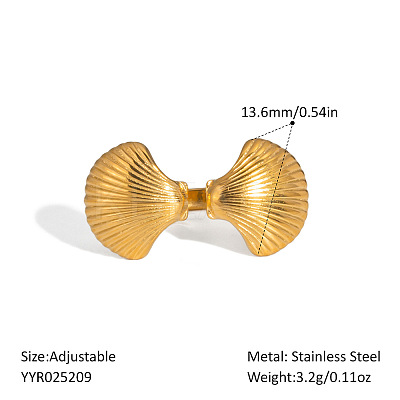 Ocean Themes Stainless Steel Adjustable Cuff Rings for Women VG5206-8-1