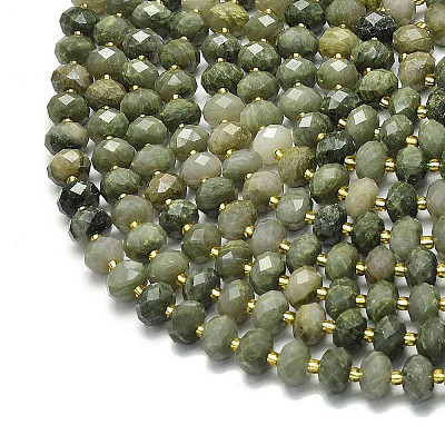 Natural Green Rubbit Fur Rutilated Quartz Beads Strands G-P573-A58-01-1